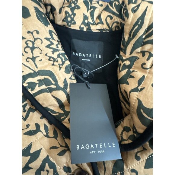 BAGATELLE Women's S Button Belted Quilted Jacket Camel Black Floral NWT - Picture 8 of 13